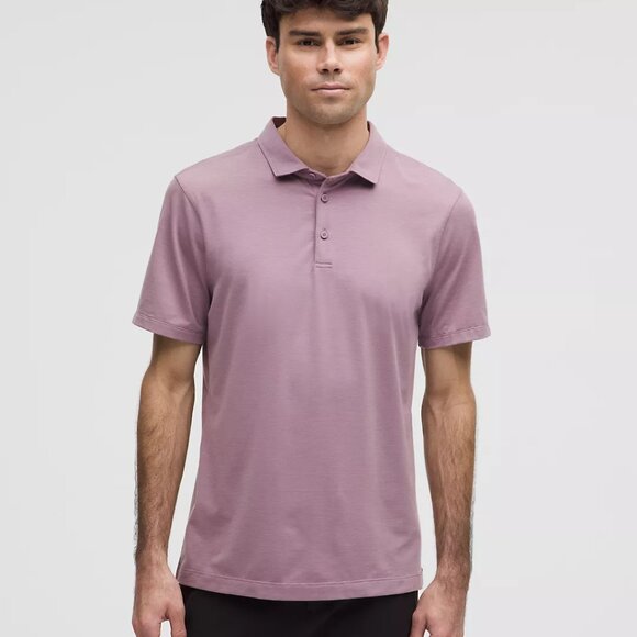 Lululemon Evolution Short Sleeve Polo Shirt Men's Size L Purple Activewear Top - Picture 1 of 12